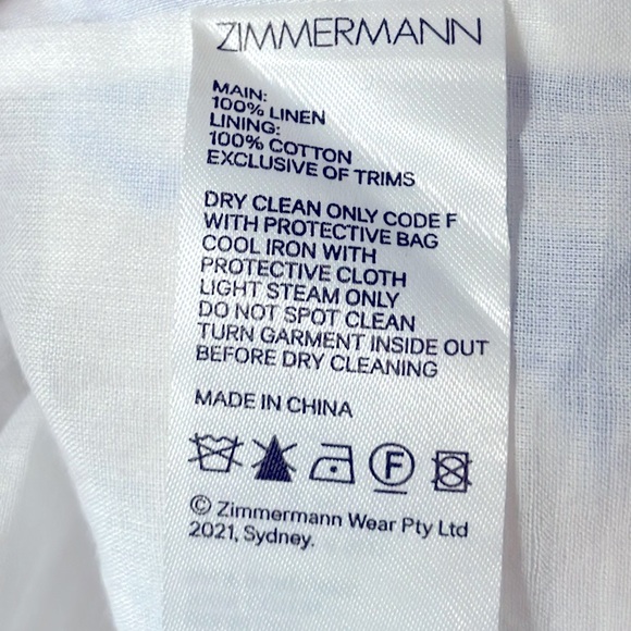 ZIMMERMANN | Postcard Tie Shoulder Midi Dress| Blue Tonal Florall - Picture 11 of 11